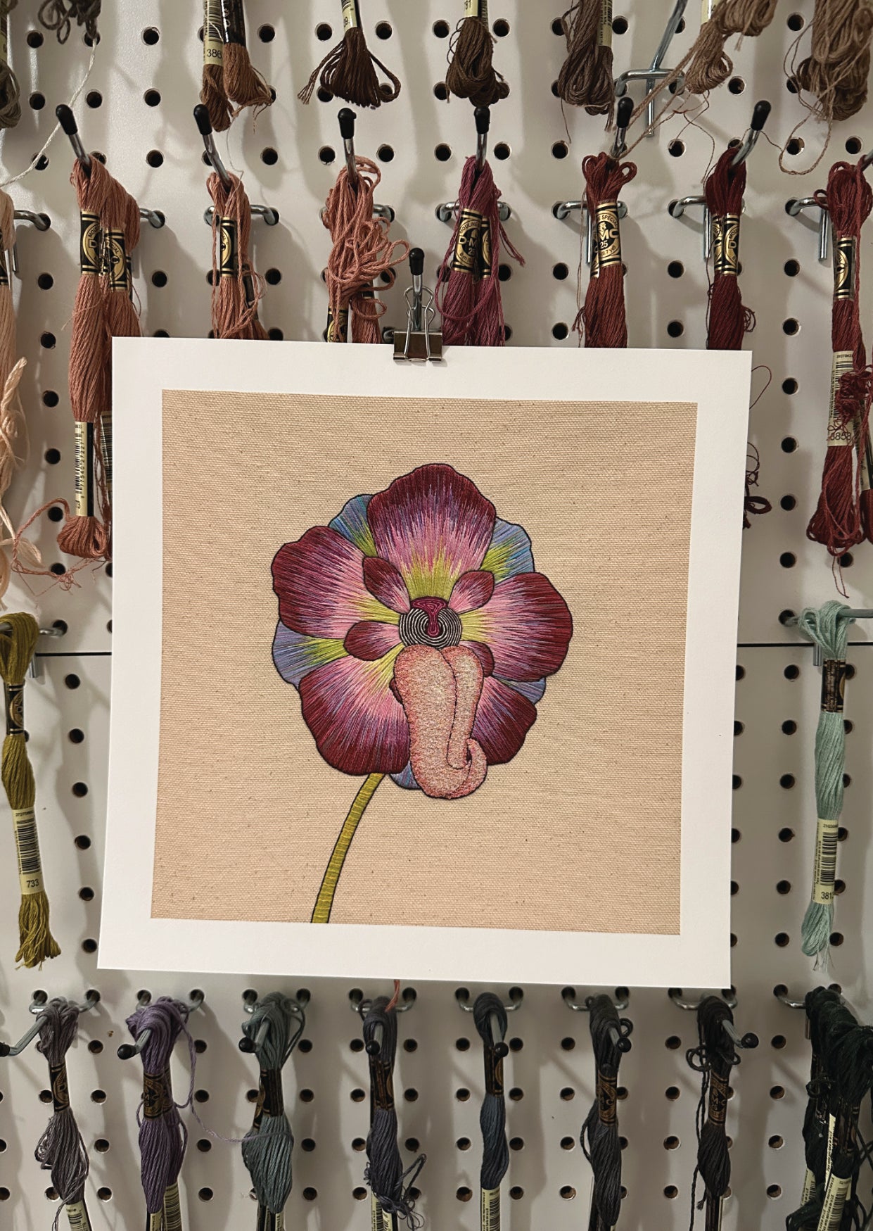 A well observed anatomical botanical embroidery
